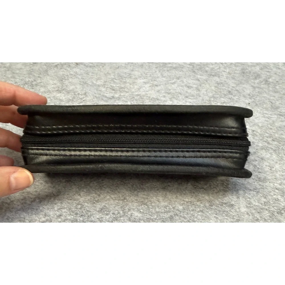 Ray-Ban Black Leather Sunglasses Case Zippered Hard Shell Eyewear Protector